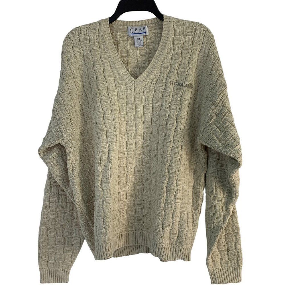 Men’s pull over cotton gear golf sweater GCSAA large 6024